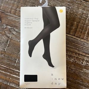 A New Day Control Top Black Tights Small/Medium